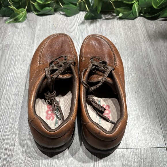 SAS Bout Time Mens Size US 9.5 W Brown Leather Tripad Orthopedic Walking Shoes